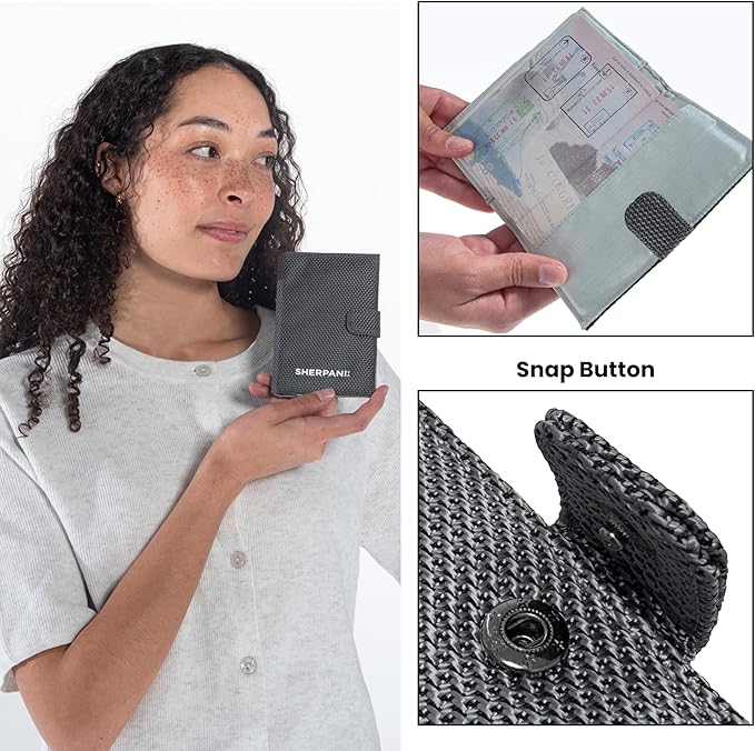 Sherpani Vienna, RFID Blocking Passport Holder, Travel Passport Cover Wallet, Travel Documents Organizer Protector, Travel Gift (Granite) - Image 3