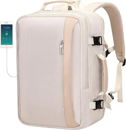 PIJUSHI Travel Backpack for Women, Fits 16" Laptop, Expandable 30L to 35L | Airline Approved Carry-on Luggage with Padded Laptop Compartment, USB Port, Wet Pocket, For Business, Commute by PIJUSHI