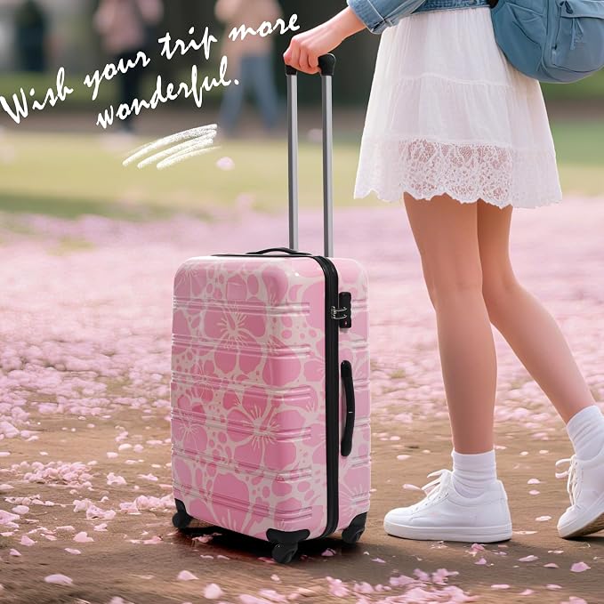 Merax Luggage Sets 3 Piece, Hardside Suitcase Set with Spinner Wheels | Lightweight 20+24+28 IN Suitcase with Carry on Luggage,Pink - Image 9