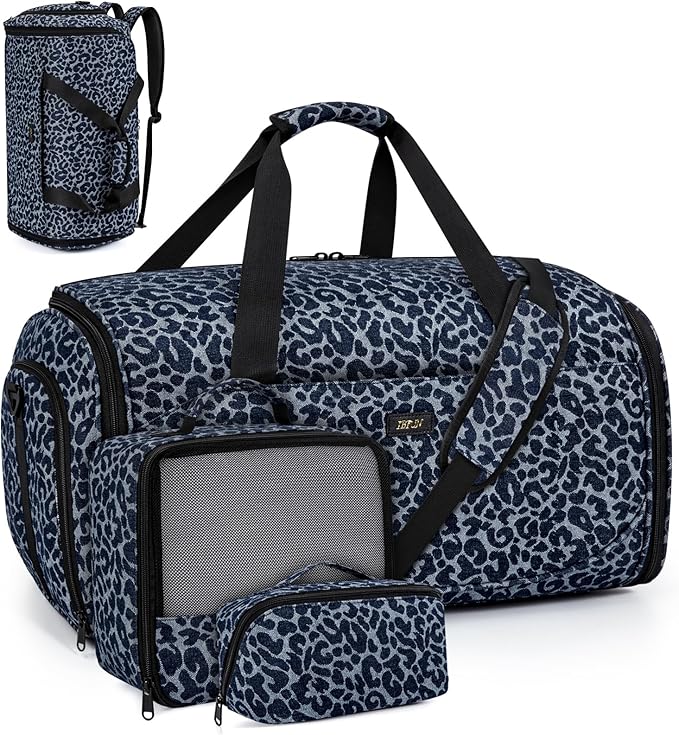 Convertible Garment Bags for Travel - Carry on Garment Duffle Bag with Backpack Straps for Men Women, 4 in 1 Large Travel Duffel Bags with Shoes Compartment Hanging Suit Dress Weekender Bag 3pcs Set by IBFUN