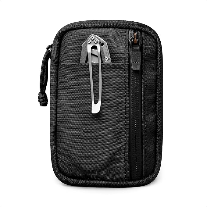 ALPAKA HUB Pouch V2 Tool Pouch Black Axoflux 210D Ripstop Nylon | For Cables, Cards, Coins, RFID Blocking Pocket Protector，Everyday Carry and Travel by ALPAKA