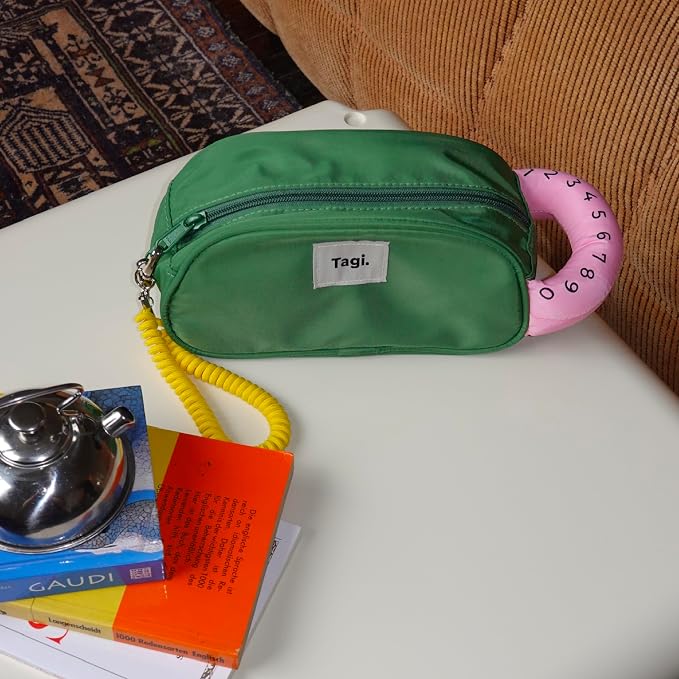 Tagi. Callme Hotdog Small Capacity Travel Makeup Bag, Waterproof Polyester Cosmetic Bag for Women, Wide-Open Flat Pouch for Toiletry & Travel, Portable Organizer with Handle & Dividers - Image 5