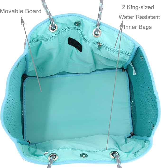 QOGiR Neoprene Multipurpose Beach Bag Tote with Inner Zipper Pocket … … … … - Image 5