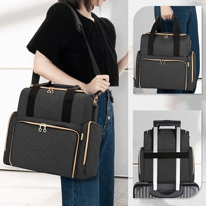 LUXJA Large Travel Makeup Bag with 3 Removable Cases, Cosmetic Bag with Detachable Dividers (Patent Pending), Black - Image 5
