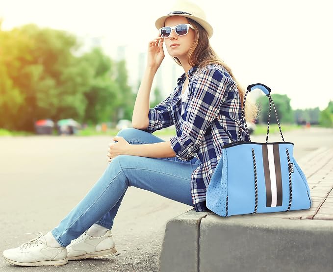 QOGiR Neoprene Multipurpose Beach Bag Tote with Inner Zipper Pocket … … … … - Image 2
