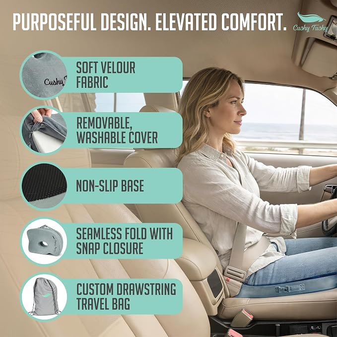 Cushy Tushy Seat Cushion | Premium Foldable Sit Bone Cushion for Pressure Relief, Hip, Hamstrings & Sciatica Comfort | Butt Pillow | Ergonomic Ischial Tuberosity Support for Home, Office & Driving - Image 7