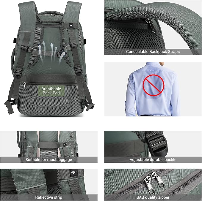 MOLNIA Large Travel Backpack for Men Women,Waterproof Carry On Backpack,Laptop Backpack for College Travel Daily Work - Image 5