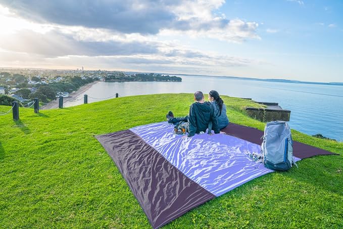 WEKAPO Beach Blanket Sandproof Waterproof, Extra Large Beach Mat, Oversized & Compact Sand Free, Quick Drying Beach Essentials for Vacation, Cruise, Picnic & Camping with Stakes - Image 8