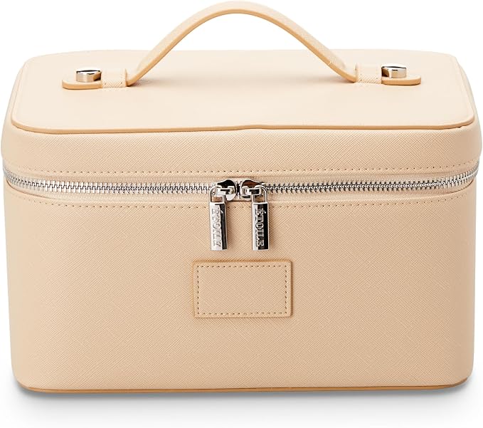 ETOILE - Vanity Case Beige - Stylish Travel Makeup Bag Organizer with Dividers by ETOILE