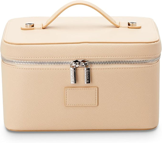 ETOILE - Vanity Case Beige - Stylish Travel Makeup Bag Organizer with Dividers by ETOILE