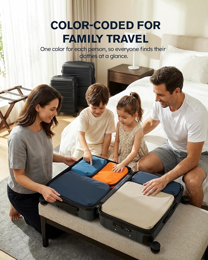 Tolaccea Travel Packing Cubes Set Compression Organizers for 20" Luggage | Lightweight Ripstop Nylon | Compression Zippers Save Space | Organized Packing for Weekend Business Trips | Extra Laundry Bag - Image 2