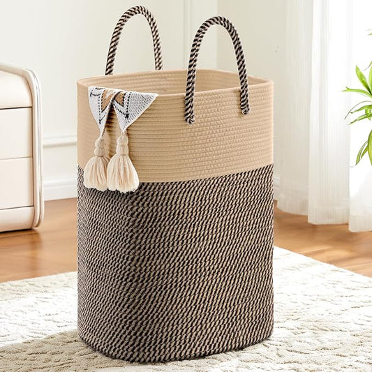 Artfeel Laundry Basket,Woven Cotton Rope Laundry Hamper,80L Versatile Storage for Dirty Clothes,Baby Toys,and Blankets in Bathroom, Nursery,and Living Room by Artfeel