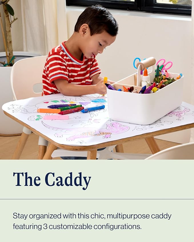 Lalo The Caddy - Modular Caddy Organizer with Handle and Removable Dividers - Portable Tote for Art Supplies, Diaper Storage, Bathroom - Sage - Image 2