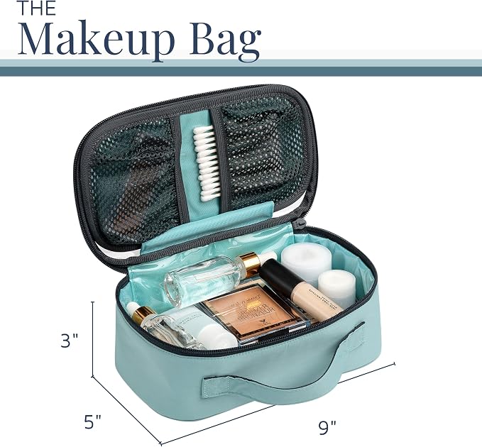 Toiletry Bag Kit 3 Piece Set: Hanging Travel Toiletry Bag + 311 TSA Cosmetic Liquid Bag + Accessory Organizer Pouch - Image 8