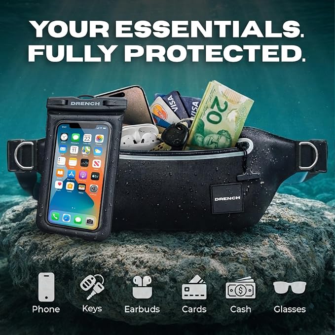 DRENCH Waterproof Fanny Pack with Floating Phone Pouch, IPX8 Submersible Waist Pack Dry Bag for Swimming, Snorkeling, Kayaking & SUP, Waterproof Belt Bag for Beach, Travel & Water Sports - Image 6