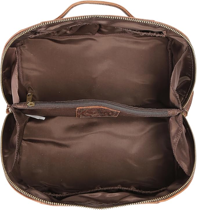 KomalC Luxury Leather Men’s Toiletry Travel Bag – Handmade Shaving Kit with Waterproof Interior, Spacious Storage & Carry Handle – leather travel Kit Bag for Men & Women (Dark Brown) - Image 7
