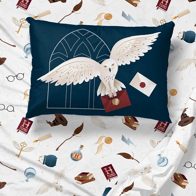 Jay Franco Kids Sheet Set with Fitted, Flat Sheets & Pillow Cover - Ultra-Soft Bedding with Pillowcase for Room Decor, Multi - Harry Potter, 3 Piece Twin - Image 6