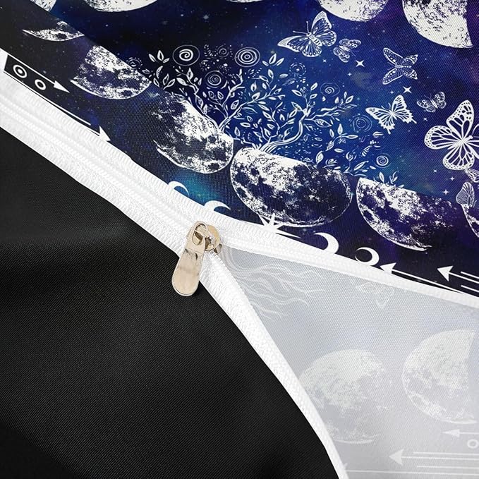 Erosebridal Tree of Life Bedding Set Twin for Boys Girls Boho Exotic Butterfly Print Duvet Cover Sun and Moon Comforter Cover Teens Kids Bedroom Decor Bohemian Gothic Hippie Bedding Black and White - Image 6