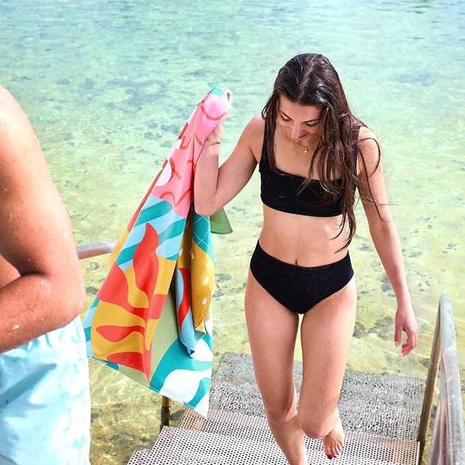 Dock & Bay Beach Towel - Quick Dry, Sand Free - Compact, Lightweight - 100% Recycled - Includes Bag - Good Times & Tan Lines - Extra Large (200x90cm, 78x35) - Image 7