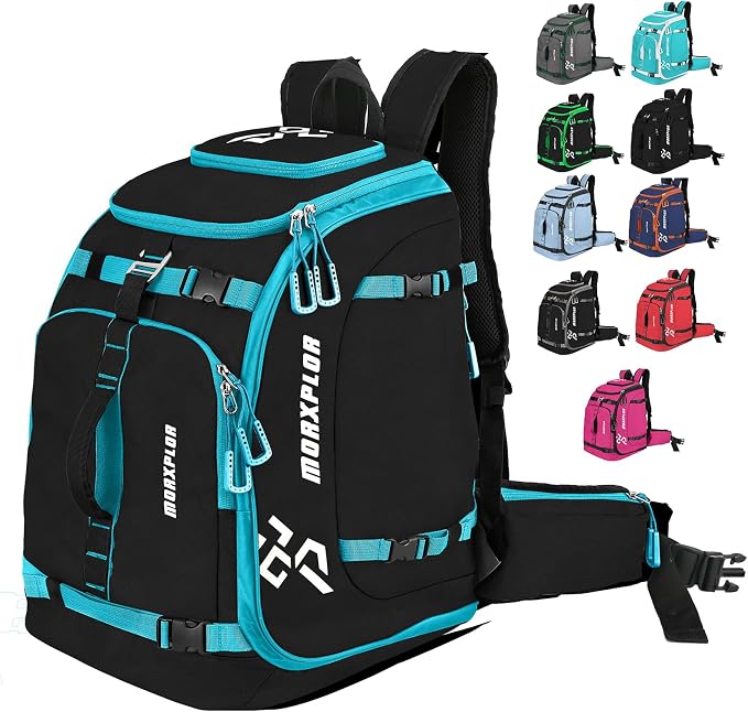 MORXPLOR Ski Boot Bag - 65L Padded, Waterproof Ski Travel Backpack for Gear & Accessories by MORXPLOR