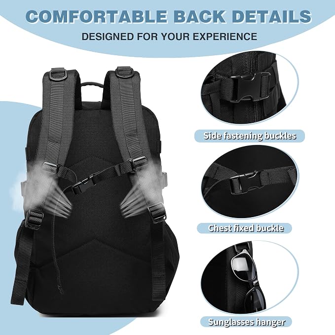 Wotony Tactical Backpack - Military waterproof backpack with multiple pockets and tactical gear for the outdoors (Black, 30L) - Image 6