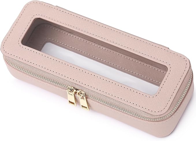 Pinkmik Makeup Brush Case Clear Travel Cosmetic & Toiletry Bag Small Makeup Bag with Zipper Purse Organizer Car Essential Bag for Women (Pink, SLIM) | Clear Travel Cosmetic & Toiletry Bag, Small Makeup Bag, Zipper Purse Organizer, Car Essential Bag for... by Pinkmik
