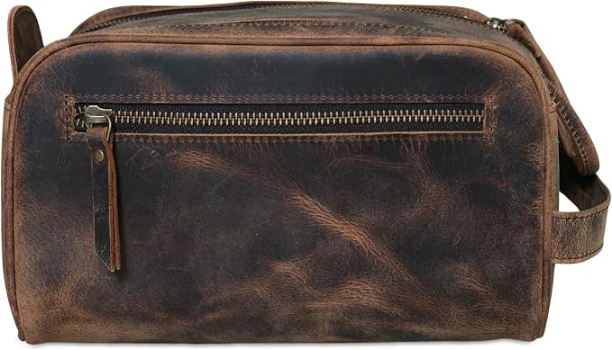 KomalC Travel Toiletry Bag – Premium Leather Dopp Kit for Men & Women with Water-Resistant Lining & Spacious Zippered Organizer - Image 6