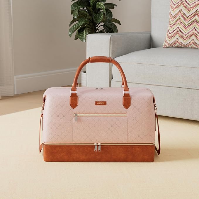 ITIEZY Weekender Overnight Bag for Women - Large Travel Duffel Bag with Shoe Compartment, Gym Duffel Bag Hospital Bag Carry On Tote Bags for Airplanes with Crossbody Bag Toiletry Bag 3Pcs Set - Image 2