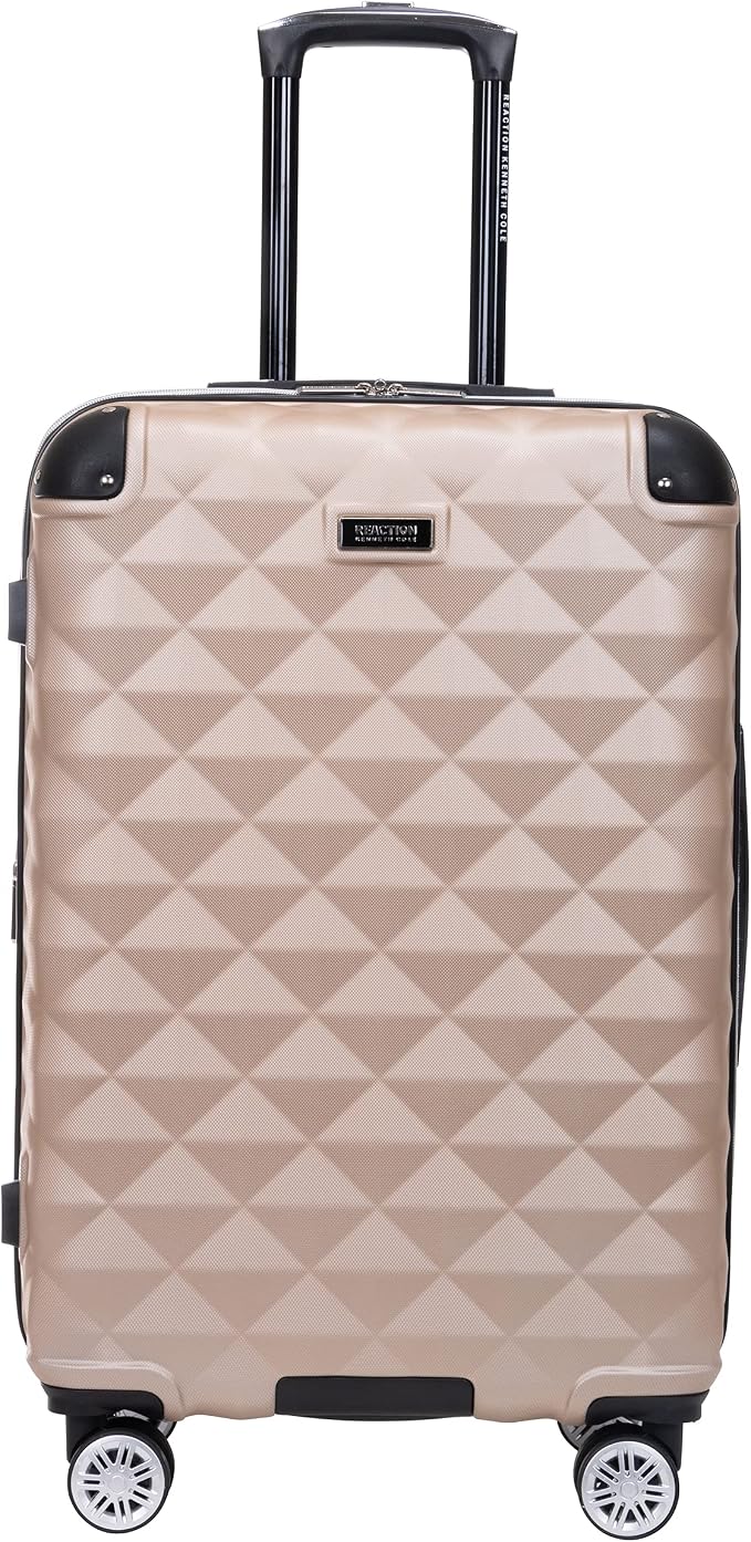 Kenneth Cole REACTION Diamond Tower Collection Lightweight Hardside Expandable 8-Wheel Spinner Travel Luggage, Rose Champagne, 24-Inch Checked by KennethCole
