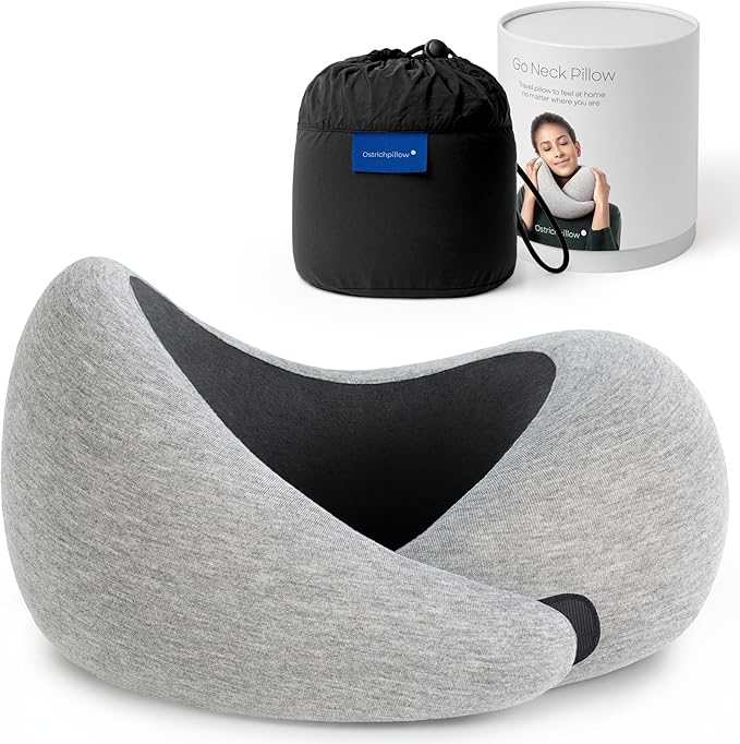 Ostrichpillow GO Travel Pillow, 360° Memory Foam Support, Soft & Washable by Ostrichpillow