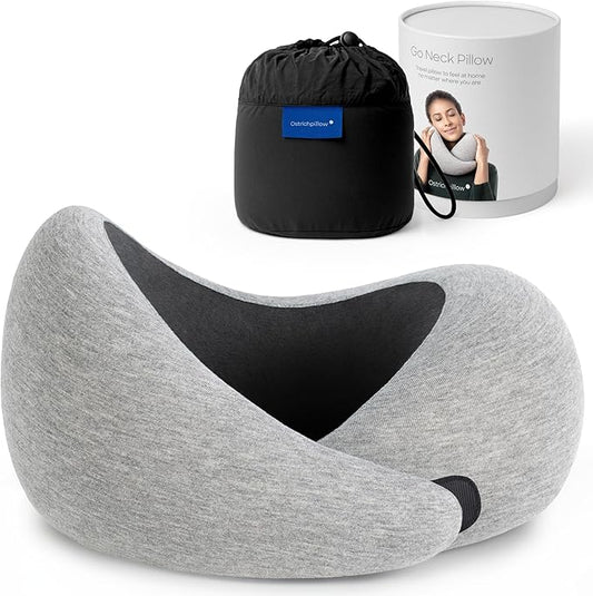 Ostrichpillow GO Travel Pillow, 360° Memory Foam Support, Soft & Washable by Ostrichpillow