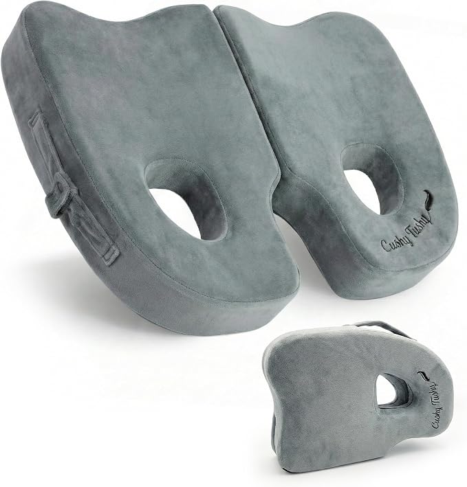 Cushy Tushy Premium Foldable Piriformis Seat Cushion - Piriformis Pain and Sciatic Pain Relief Cushion - for Home & Office Use, Perfect for Travel or Driving by CushyTushy