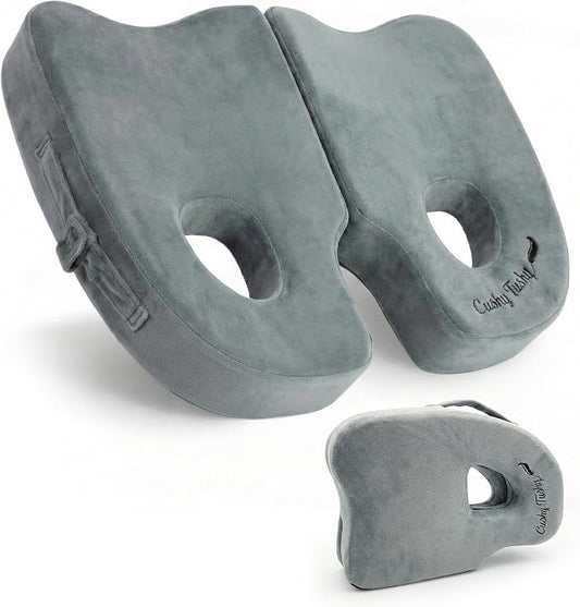 Cushy Tushy Premium Foldable Piriformis Seat Cushion - Piriformis Pain and Sciatic Pain Relief Cushion - for Home & Office Use, Perfect for Travel or Driving by CushyTushy