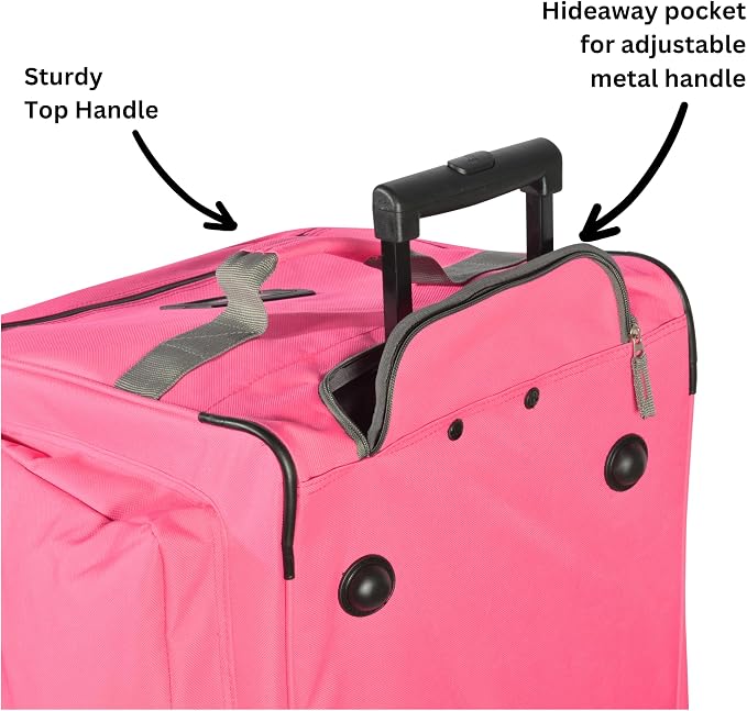 Olympia U.S.A. 29 inch Jumbo Size 8 Pockets Wheeled Rolling Duffel Bag Water Resistant Luggage Lightweight Travel Suitcase with Retractable Handle - Image 4