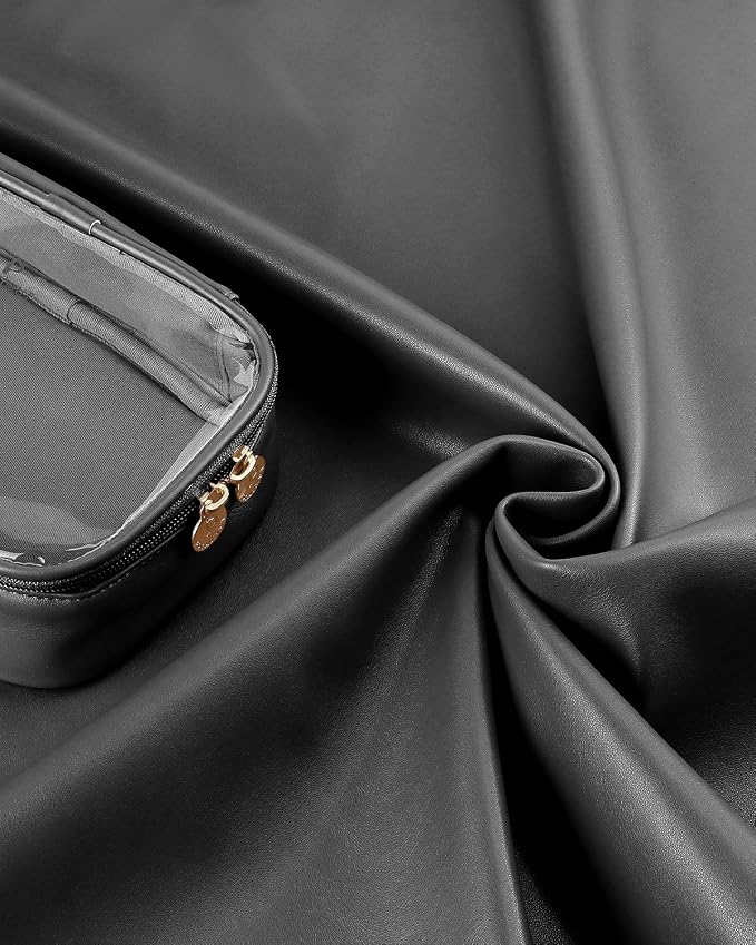Pocmimut Small Makeup Bag,Clear Make Up Bag Organizer Carry-on Travel Essentials,TSA Approved Toiletry Bag Clear Cosmetic Bags for Women Men,Black - Image 8