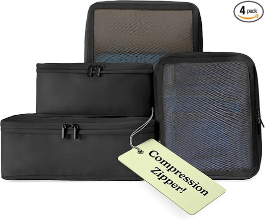 Vandel Space-Saving Compression Packing Cubes for Women, Men, Compressible Carry On Suit Case Organizer Luggage Packing Cubes for Travel Organizer Bags for Luggage and Backpacks, Suitcase Cube by VANDEL