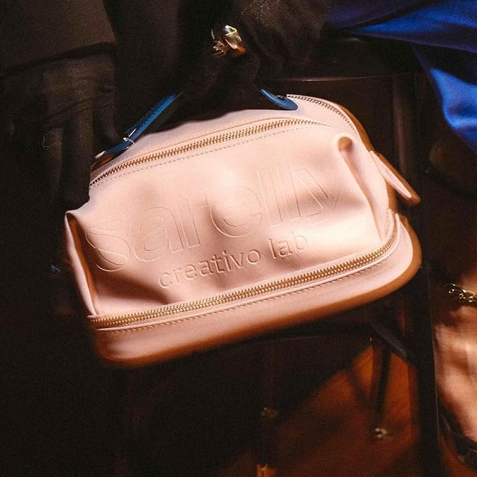 SARELLY | Vegan Leather Makeup Bag | Perfect for Makeup Brushes | Multi-compartments | Blush - Image 7