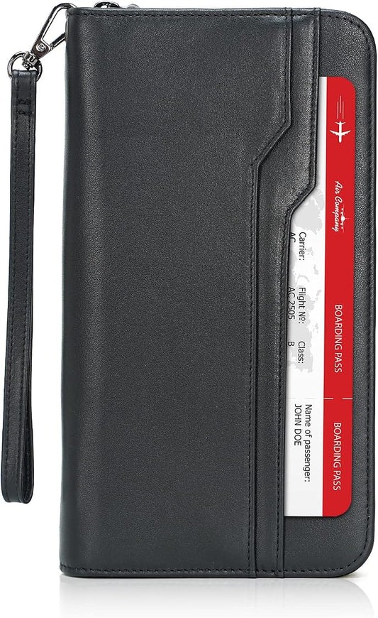 Polare Full Grain Leather Family Travel Passport Wallet and Documents Organizer RFID Blocking Case Holder Fits 6 Passports for Men and Women by polareoriginal