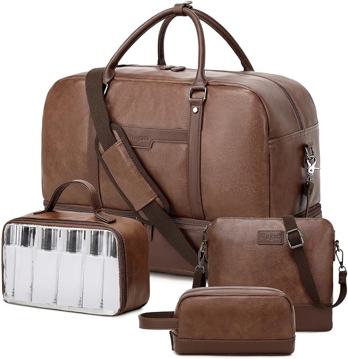 Wogarl Weekender Bag for Women Men Large Overnight Bag Travel Duffel Bag with Shoe Compartment Toiletry Satchel Bag Carry On Bag Fit 21" Laptop by Wogarl