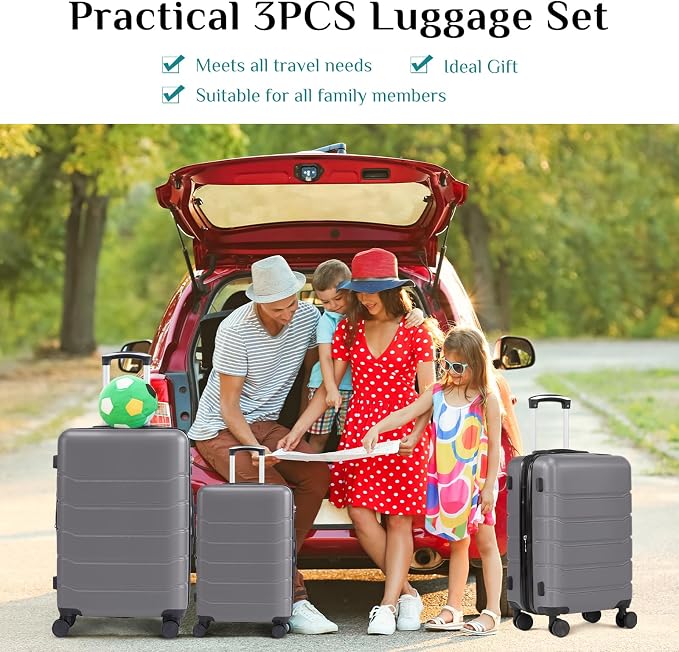 OLIXIS 24 Inch Luggage, Hardside Suitcase with Spinner Wheels, Lightweight ABS Hard Shell Checked Luggage, TSA Approved Lock, Expandable Medium Suitcase for Travel & Business–Deep Grey - Image 9