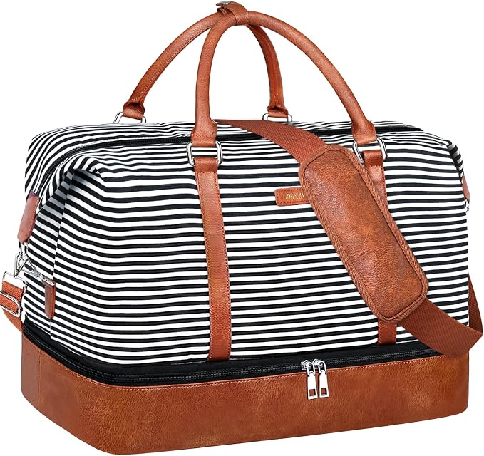 IBFUN Weekender Bags for Women, 21" Weekender Travel Bag, Travel Duffle Bag with Shoe Compartment Carry on Overnight Duffel Bag for Weekend Travel Business Trip by IBFUN