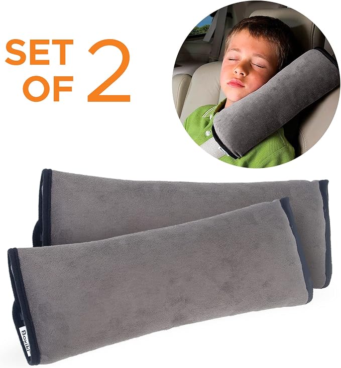 Boxiki Travel Car Seat Belt Pillows for Kids (Set of 2) Adjustable Vehicle Seat Belt Cushion for Children. Perfect for Road Trips - Image 2