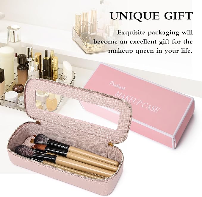 Pinkmik Makeup Brush Case Clear Travel Cosmetic & Toiletry Bag Small Makeup Bag with Zipper Purse Organizer Car Essential Bag for Women (Pink, SLIM) | Clear Travel Cosmetic & Toiletry Bag, Small Makeup Bag, Zipper Purse Organizer, Car Essential Bag for... - Image 6