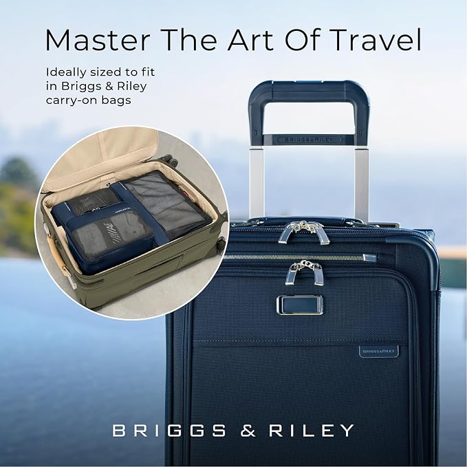 Briggs & Riley Carry On Compression Packing Cube Set - Bag Organizer for Suitcase & Luggage, Travel Essentials for Women & Men, Pack Accessories for Vacation, Maximize Storage Space - 3-Piece, Black - Image 6