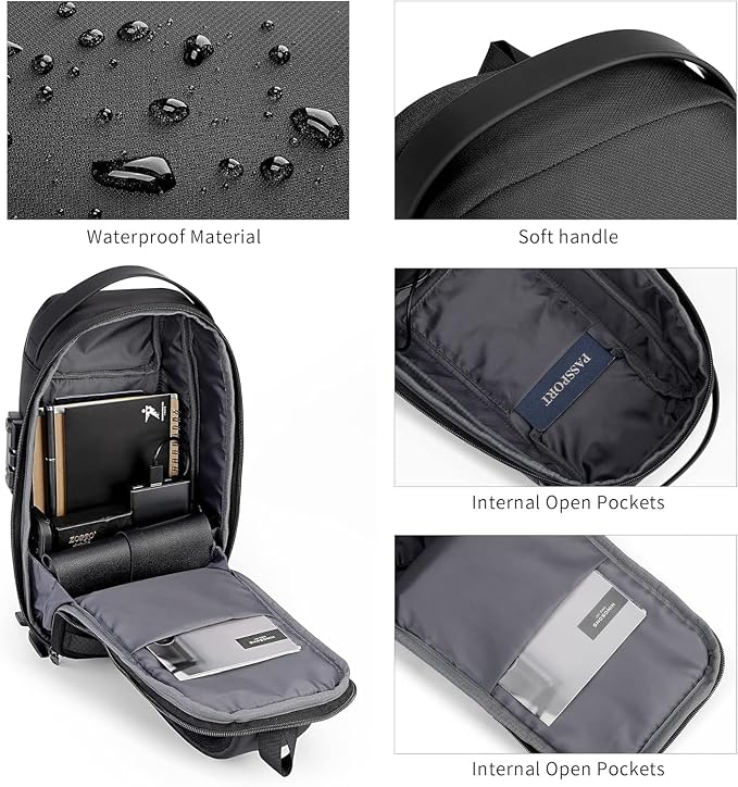 Kingsons Anti Theft Crossbody Bag Sling Bag for Men Anti Theft Sling Backpack Mini Backpack Daypack Crossbody for Travel Sport Running Hiking - Image 6