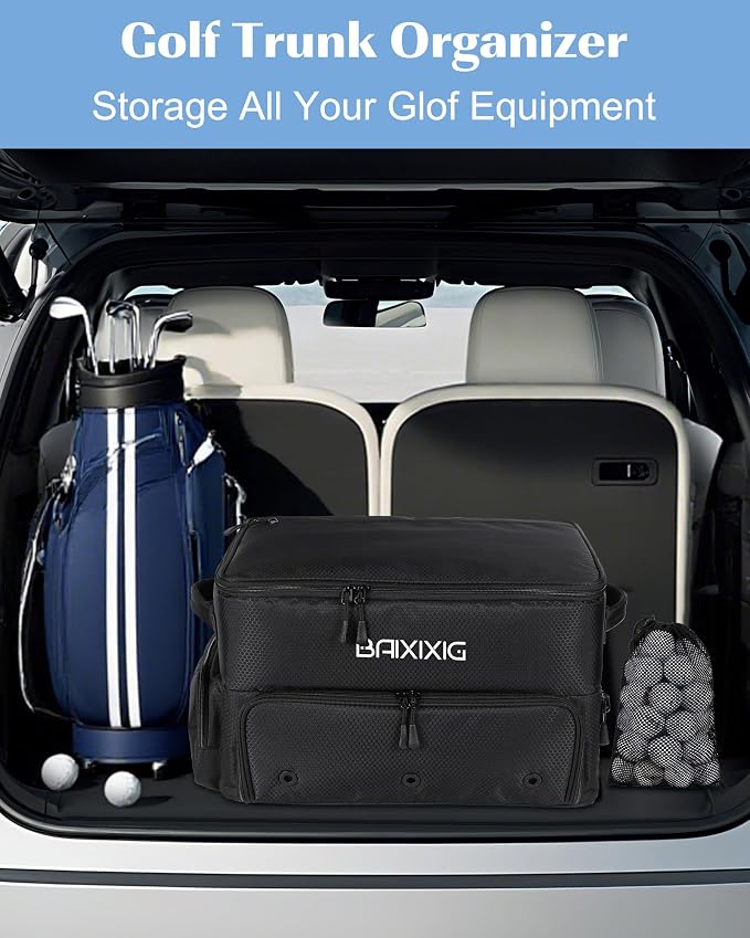 Golf Trunk Organizer, Waterproof Car Golf Locker with Separate Ventilated Compartment for 2 Pair Shoes, Golf Storage for Balls, Tees, Cap, Clothes, Gloves, Accessories, Gifts for Men, Women - Image 7