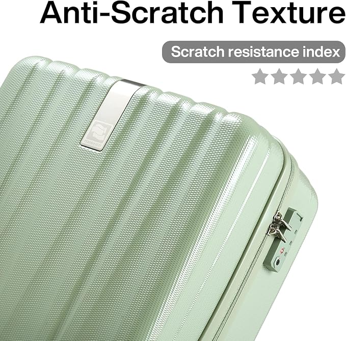 Hanke 14 Inch Underseat Carry On Luggage with Wheels Hard Shell Suitcases Carry On Bag Lightweight Small Mini Suitcase Travel Luggage for Travel（Bamboo Green） - Image 7