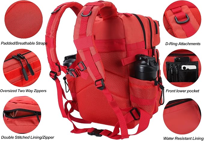 LHI Military Tactical Backpack for Men and Women 45L Army 3 Days Assault Pack Bag Large Rucksack with Molle System - Image 4