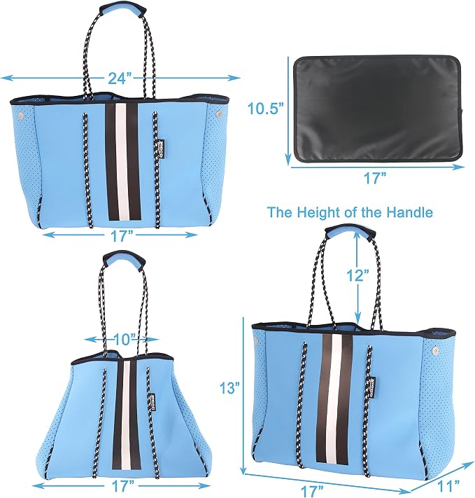 QOGiR Neoprene Multipurpose Beach Bag Tote with Inner Zipper Pocket … … … … - Image 5