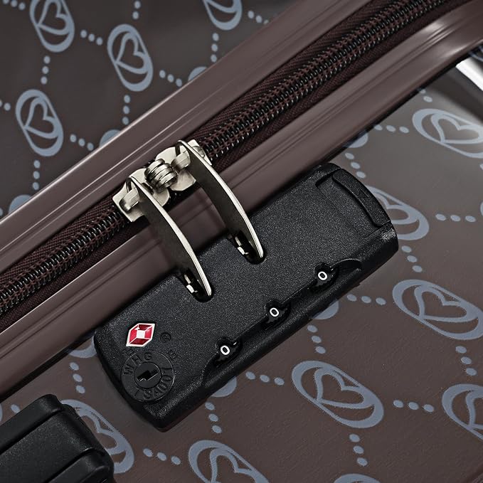 Hardside Luggage Sets, Lightweight Suitcase with Spinner Wheels, Brown Patterns - Image 6